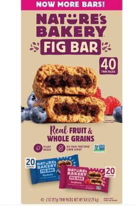 Natures Bakery Fig Bar, Variety Pack, 2 oz, 40 Count.