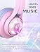 iClever Cat Ear Kids Bluetooth Headphones, LED Lights Up, 74/85dBA Safe Volume Limited, 50H Playtime,Bluetooth 5.2, USB C,Kids Headphones Wireless Over Ear for Travel iPad Tablet, Meow Macaron-Purple