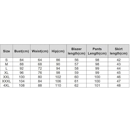 Women's 2 Piece Pants Blazer Suit Business Work Office Ladies Uniform Skirt Suit Formal Two Piece (Color : A, Size : 3Xlcode) #TOP1