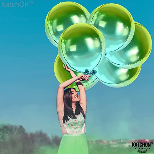 Image of KatchOn, Gradient Green Balloons - 22 Inch, Pack of 6 | XtraLarge Green Foil Balloons for Green Birthday Decorations, Tropical Party Decorations, Eid Decor, Graduation Decorations 2026