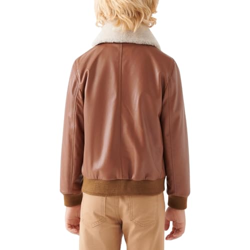 Trifoliate Boys A2 Casual Lightweight Sheepskin Bomber Leather Jacket Kids4