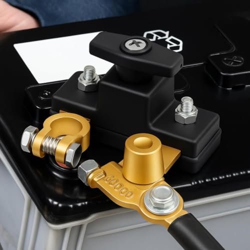Image of Car Battery Cut Off Switch, Heavy Duty Power Disconnect for Vehicle Safety, Durable Terminal Kill Switch, Easy on Off Control for Vehicle Truck SUV RV Boat