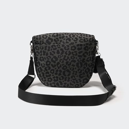 Image of Pander Crossbody Bum Bag for Women, Everyday Nylon Shoulder Bag with Pompom Keychain Wristlet Bag Charm, Adjustable Strap