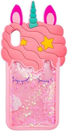 Quicksand Pink Unicorn iPhone Xs Max Case,Awin 3D Cute Kids Girls Unicorn Dynamic Liquid Bling Glitter Soft Silicone Rubber Case for iPhone Xs Max 6.5inch (Quicksand Unicorn)