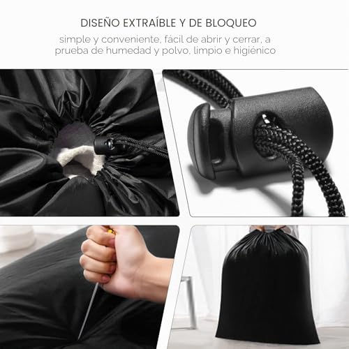 Miniatura 3 de Aiqinu Bolsa De Lavandería Plegable, 2 Unidades Grandes Bolsas De Ropa Con Cordón, Organizador Material Antidesgarros Para Cuarto De Lavado Cocina Dormitorio Hotel De Viaje 70 X 115cm