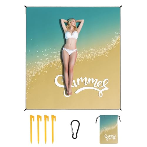 Zuasdvnk Alfombra de playa para viajes, manta de playa resistente a la arena - Alfombra de picnic de gran tamaño | Manta de playa portátil de secado rápido para viajes, camping,