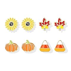 A:4pairs fall stud earrings