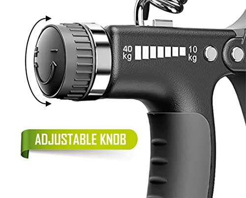 Image of Adjustable Hand Grip Strengthener (10 KG - 40 Kg) Hand Power Gripper for Men & Women Home Gym Workout Exercise Equipment Use at Home Forearm Exercise Finger Power Exerciser (Black)