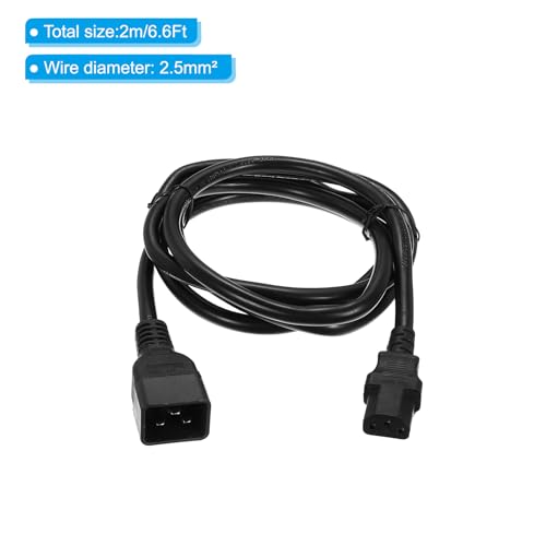 Cable PDU C20 a C13 anticaídas térmicas con sección reforzada de 2.5mm² 2