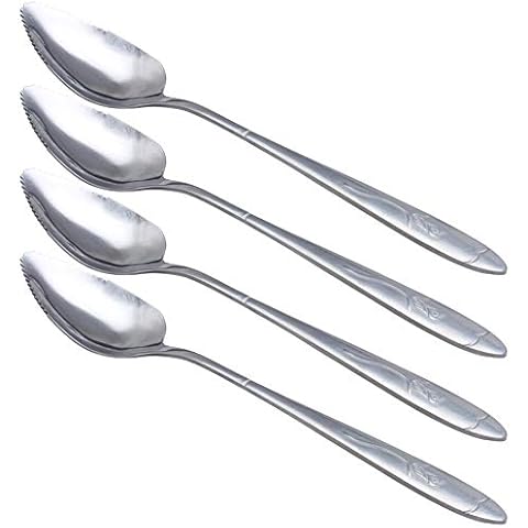HAZOULEN Grapefruit Spoons, Stainless Steel, 6-2/5-Inch, Set of 4 (Rose) Cover