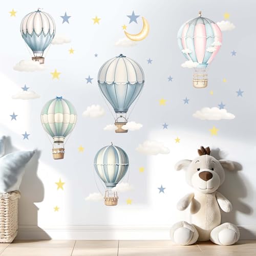 Vinilos decorativos globo aerostático para habitación infantil miniatura 2
