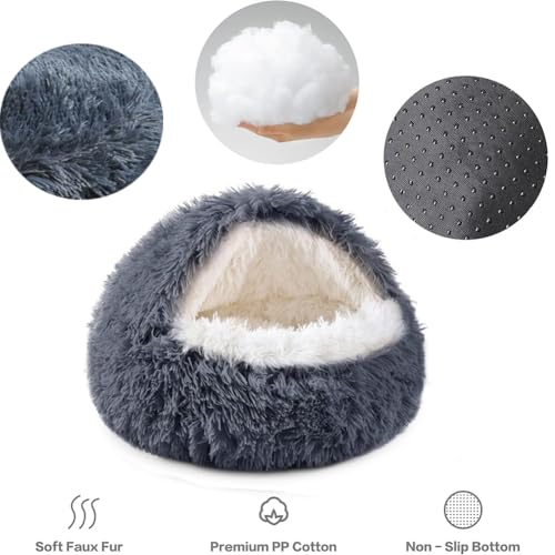 SHJOEE Flauschig Hundebett Muschelform Katzenbett Warm Tierbett Haustierbett Waschbar Hundesofa Katzensofa Plüsch Hundekorb Katzenkorb Weich Hundekissen Katzenkissen Gemütlich Hunde Katzen Schlafplatz