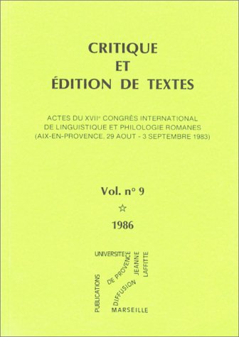 Critique et édition de textes