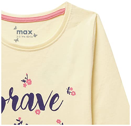 Image of Max Girls Typographic Print Round Neck T-Shirt