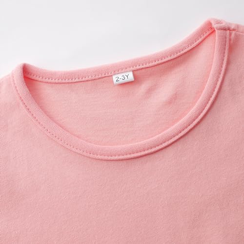 RETSUGO Little Girls A-Line Dress Cute Unicorn Rainbow Pattern Short Sleeve Casual Toddler Girl Dresses for Party 1-8 Years4