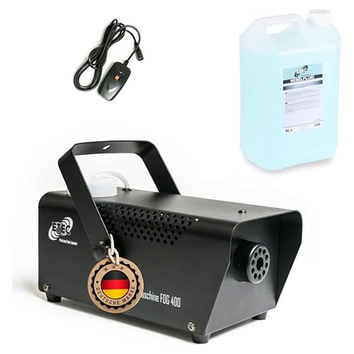 ETEC Professional FOG 400 Nebelmaschine inkl. 5 Liter Professional Nebelfluid - Smoke Fogger Fog-Machine Party Show Disco Club DJ Fernbedienung Set Sparangebot 400 Watt