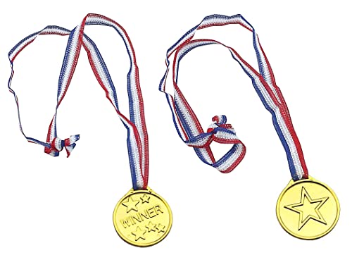 Fontee Goldmedaille für Kinder, 24 Stück Goldmedaillen Kinder Sieger Medallien Super Medallien Podium Kindergeburtstag Kinder lieben Diese Gold Medallien