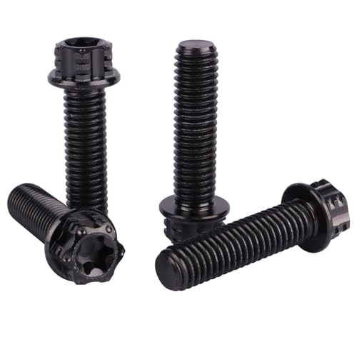 Image of 4Pcs Titanium Bolt Flange Torx Head M8 M10 x 20 25 30mm Screw Bolt for Motorcycle Car Modifications (Black, M8x30mm)