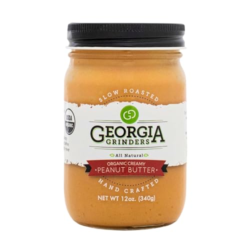 Georgia Grinders Organic Creamy Peanut Butter, Gourmet Nut Butter Spread, No Sugar Added, Vegan,...