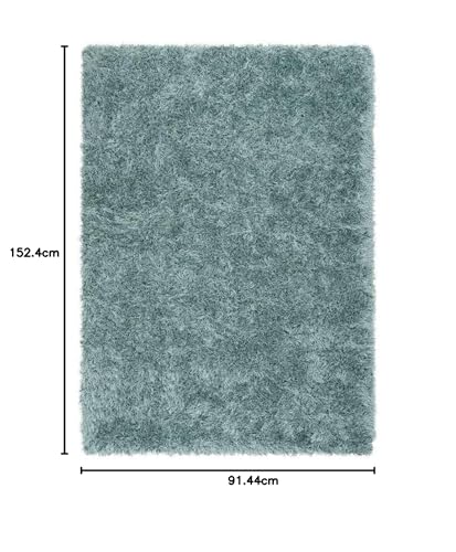 Image of Ultra Soft Sky Microfiber Shaggy Floor Carpet 3x5 Feet, Handmade with Thick Plush Fabric, Non Slip Base, Perfect for Modern Living Rooms, Bedrooms and Hall Spaces