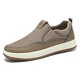 Hombres Casual Zapatos de Barco Vestido Slip On Conducción Zapatos de Trabajo Mocasines Confort Caminar Ligero Antideslizante Zapatillas Brown Size 44
