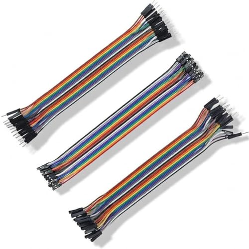 Image of Tishvi 60 Jumper Wires Kit - M-M, M-F & F-F Breadboard Connecting Wires for Arduino, Raspberry Pi & DIY Electronics