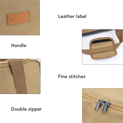 PerGar Camping Bag, Large Capacity Miscellaneous Handbag, Waterproof Camping Bag, Warm Sand Color Outdoor Canvas Bag, Outdoor Camping Trip3