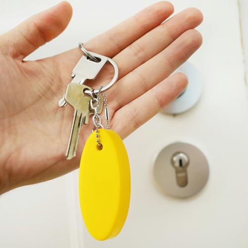 XIHIRCD Floating Keychain for Boat Keys, 3.19x1.42x0.79in Oval Boat Key Floating Key Chain Boat Foam Keyring for Ourdoors Water Sports Fishing Surfing Sailing(Yellow, Red) - Thumbnail 6