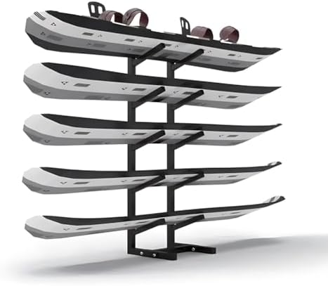 Metal Skateboard & Snowboard Storage Rack - Space-Saving Floor Stand for Organizing Skis, Scooters, Skateboards & Gear - Ideal for Home, Garage & Outdoor Use
