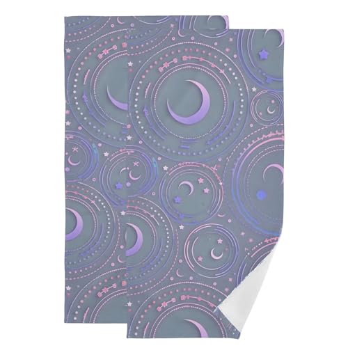 Toallas de mano decorativas de algodón absorbente con diseño Astronomical Moon 2