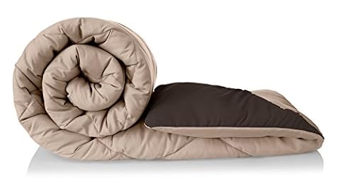 Amazon Solimo Microfibre Reversible Comforter Double 200 GSM Beige Brown 50 TC