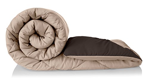 Microfibre Reversible Comforter, Double (Subtle Beige & Walnut Brown, 200 GSM), 50 TC