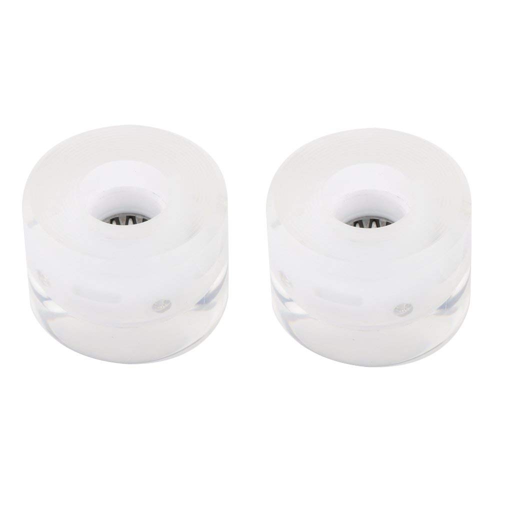 Inzopo 1 Set Smooth LED Longboard Rollen Skateboard Wheels 59x55mm White
