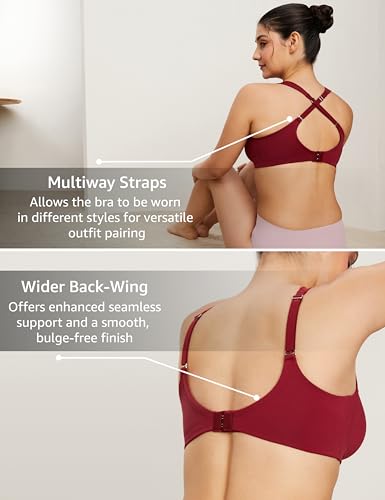 Image of Symbol Premium Nylon Blend Women's Minimiser Bra (Non Padded,Wired,Full Coverage,Broad Cushioned Strap,4 Way Stretch Fabric)