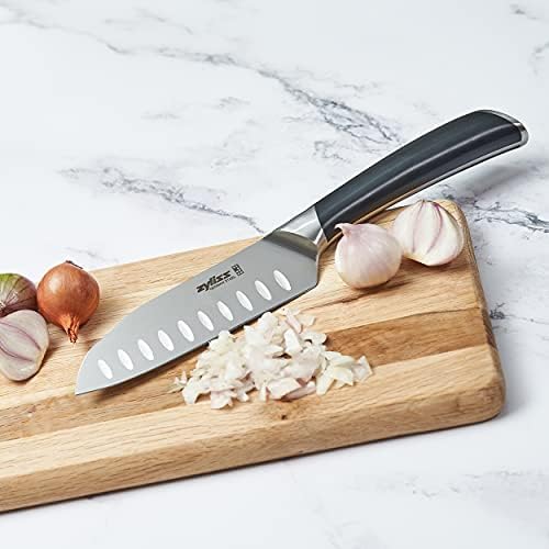 Zyliss E920272 Comfort Pro Mini Santoku Knife | 13 cm/5 Inch | German Stainless Steel | Professional Kitchen Knife/Vegetable Knife/Chopping Knife | Dishwasher Safe | 25 Year Guarantee, Black/Silver