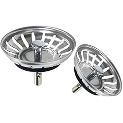 WINDALY Fregadero de Cocina Colador Enchufe Tapón de Fregadero Filtro, Ø 80mm Acero Inoxidable Colador para Fregadero de Cocina(2 Pieza)