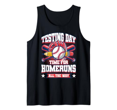 Testing Day Teacher Baseball Bat Homerun Test Day Teacher Tank Top