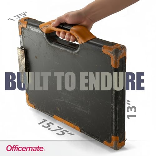 Officemate Carryall Clipboard Storage Box, Letter/Legal Size, Black and Orange (83326)