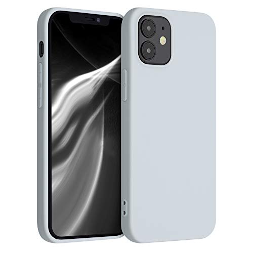 kwmobile TPU Silicone Case Compatible with Apple iPhone 12 Mini - Soft Flexible Protective Phone Cover - Light Grey Matte