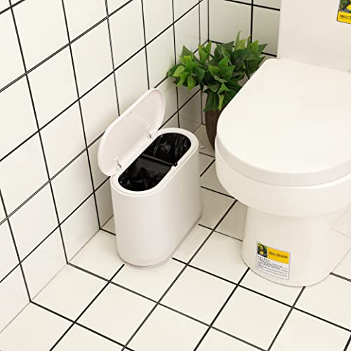 Caneca de basura rectangular de plástico blanca 10 L miniatura 4