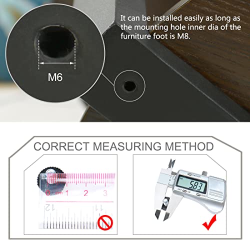 Sourcingmap M6 x 10 x 16mm Leveling Feet Adjustable Leveler Floor Protector for House Furniture Cabinet Chair Leg 24 Pack - Image 3