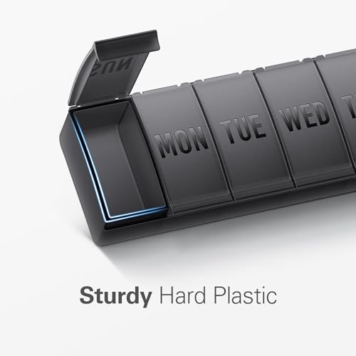 barhon pill organizer large weekly medicine pill organizers 7 day pills box case travel for big vitamin supplements fish oil black
