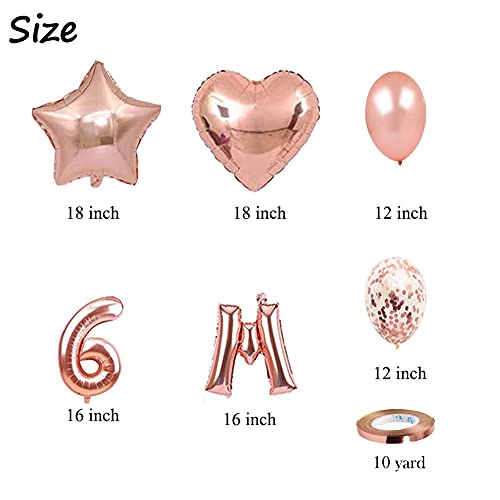 Image of 6 Months Birthday Party Decoration, Half Year Birthday Suppliers for Girls 1 /2 Year Birthday Party 6 Months Balloons,6 Months Balloons One Half Year Birthday Baby Shower Party Decoration (Rose Gold)