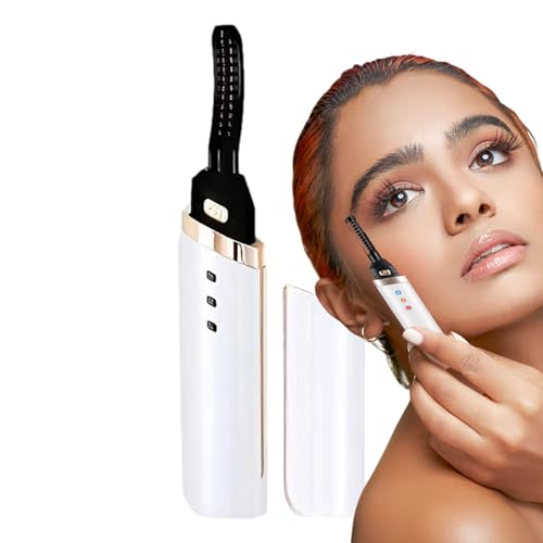 Rizador de pestañas con calefacción, rizador de pestañas eléctrico USB de calentamiento rápido – Cosméticos para mujer, productos de belleza de pestañas para el hogar, trabajo, reuniones, fiestas,