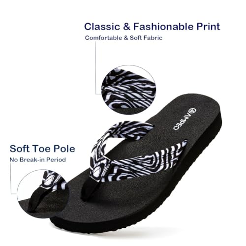 Ampeo Women's Arch Support Flip Flops Comfortable Casual Summer Beach Thong Sandals