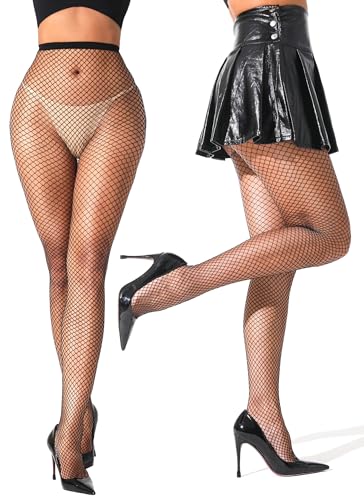 Image of VOAKOW Fishnet Stockings Womens High Waist Fishnet Tights Mesh Stockings For Women