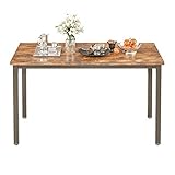 IRONCK Dining Table, Farmhouse Kitchen Table for 4 People, Heavy Duty Metal Frame, Wood Dining Room Table 47 Inch, Rustic Brown