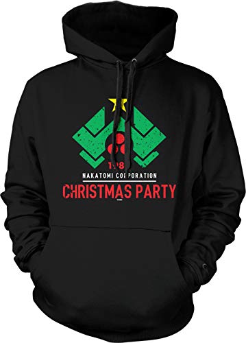 Tcombo 1988 Nakatomi Christmas Party - Sudadera con capucha unisex de Navidad - Negro - Large