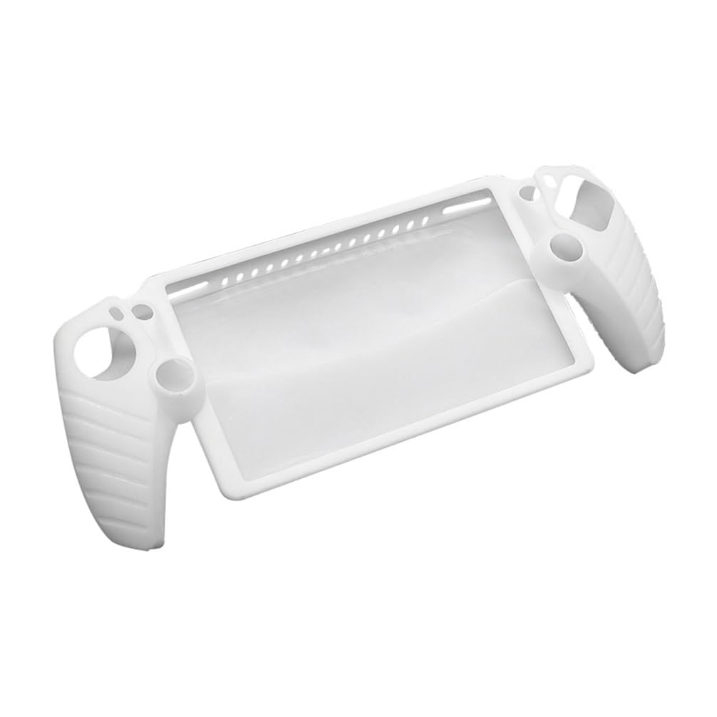 Para Sony PlayStation Portal Consola Silicona Suave Funda Protectora Transpirable Portátil Resistente a los Golpes Anti-caída Funda Protectora para Consola P5 (Blanco)