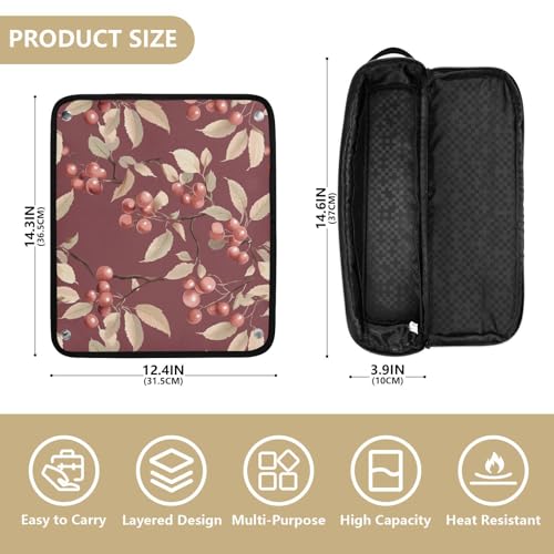Unique Fruits Burgundy Organizador 2 en 1 para Herramientas de Cabello con Tapete para Plancha y Accesorios para Viaje miniatura 4